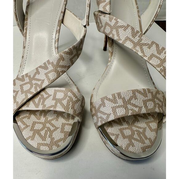 DKNY Women's Diva Asymmetrical Slingback Stiletto Sandals Heels Hemp Size 7.5 - Picture 6 of 11